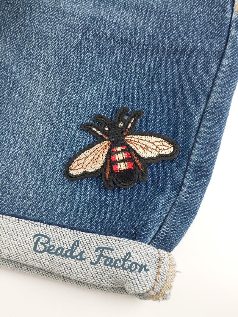 Queen Bee Stick on Patch, Small Bee Embroidery