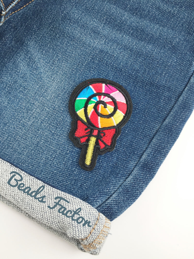 Lollypop Iron-on Patch, Embroidered Lollypop Badge