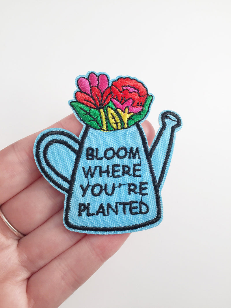 Bloom Where You Are Planted Iron-on Patch, Gardener's Aplique