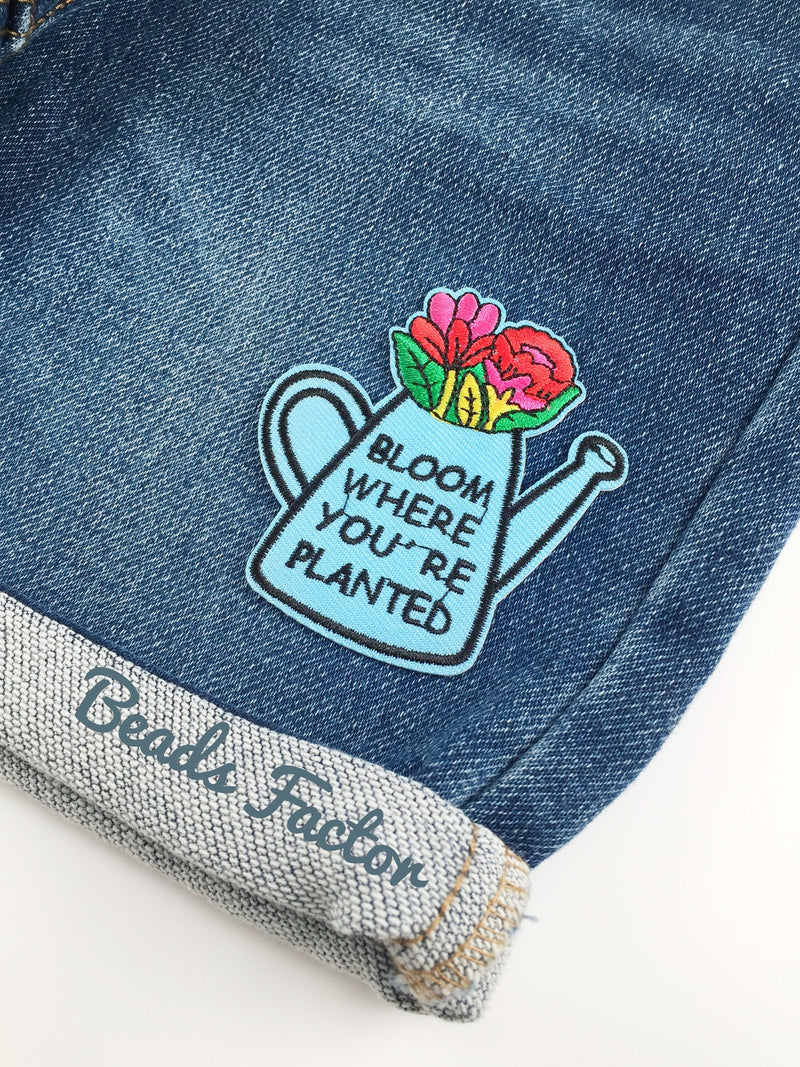 Bloom Where You Are Planted Iron-on Patch, Gardener's Aplique