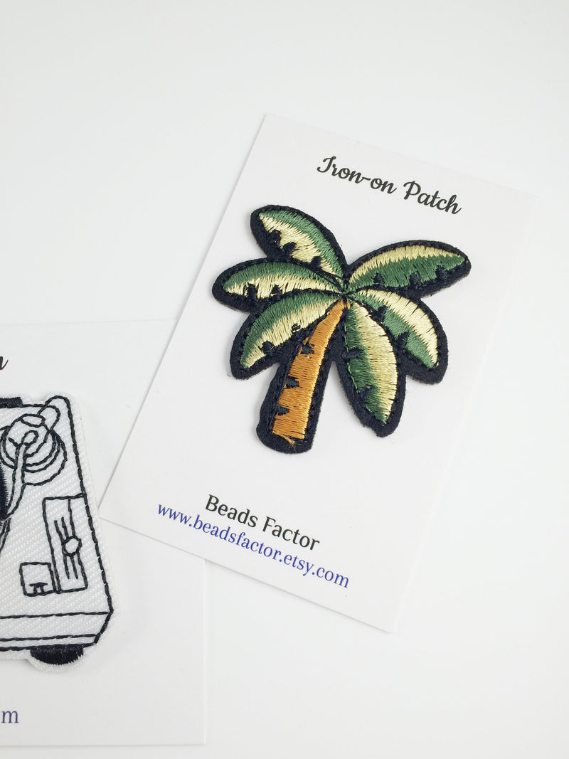 Palm Tree Iron-on Patch, Coconut Palm Badge