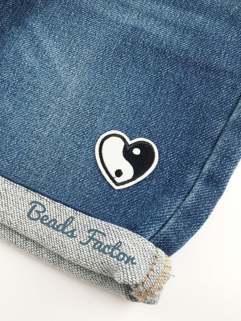 Yin and Yang Heart Iron-on Patch, Yinyang Yoga Motif