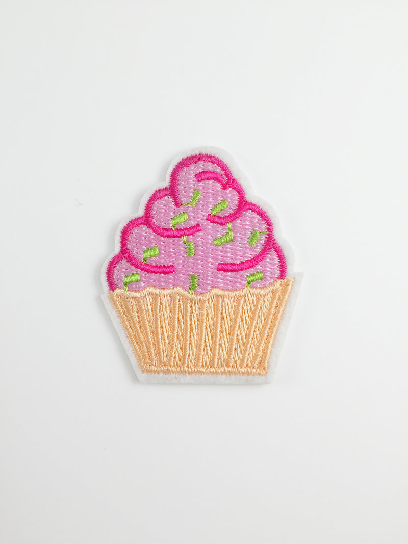 Cupcake Iron-on Patch, Embroidered Cupcake Applique