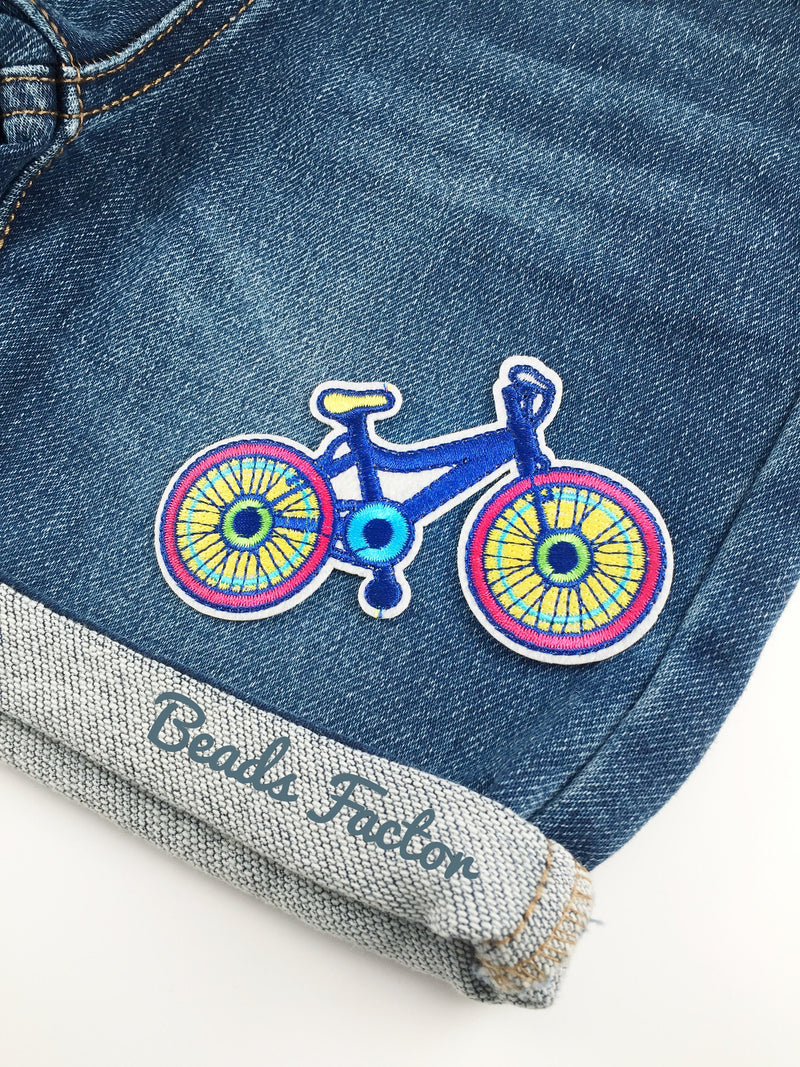 Bike Iron-on Patch, Embroidered Bicycle Badge