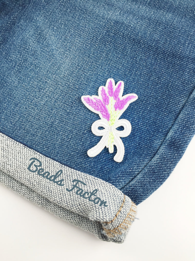 Lavender Bouquet Iron-on Patch, Lavender Bunch Applique (P091)