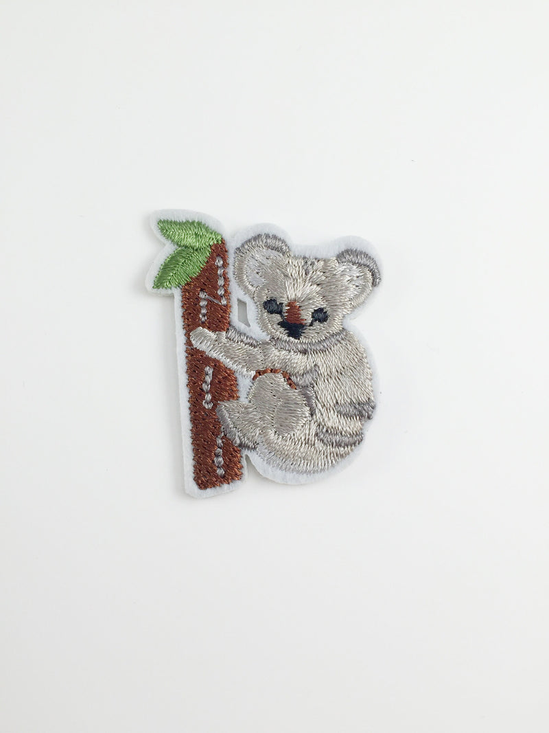 Koala Iron-on Patch, Embroidered Koala Motif