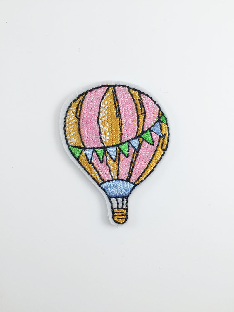 Balloon Iron-on Patch, Embroidered Hot Air Balloon Applique (P092)