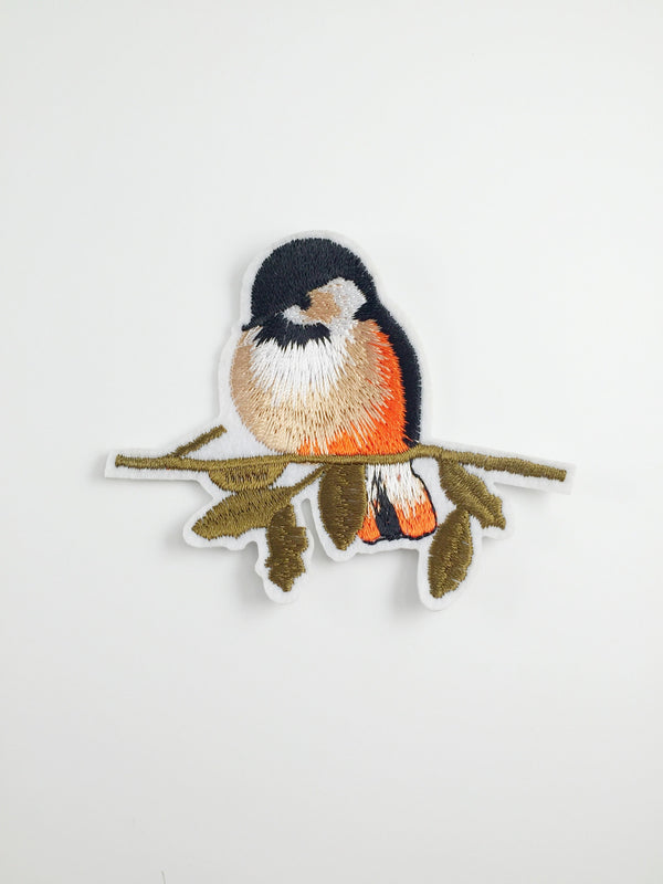 Robin Iron-on Patch, Embroidered Bird Motif