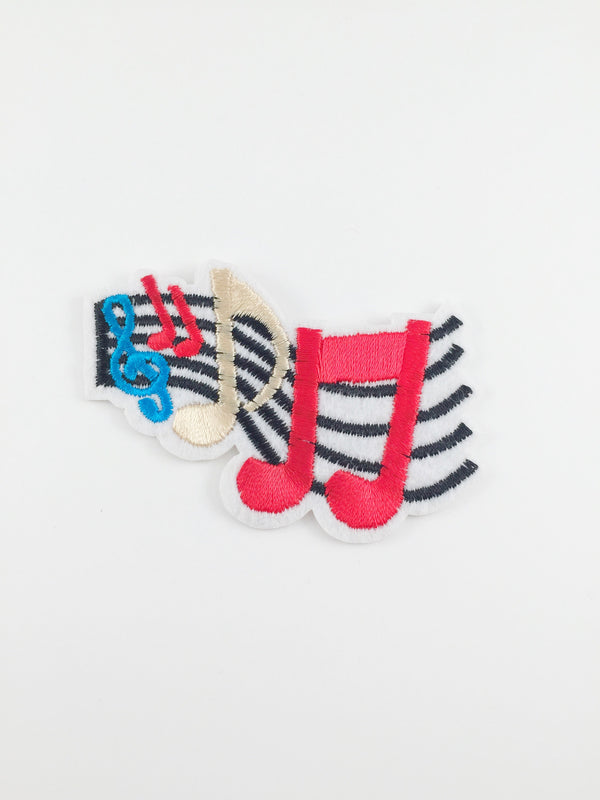 Music Notes Iron-on Patch, Embroidered Music Sheet Applique