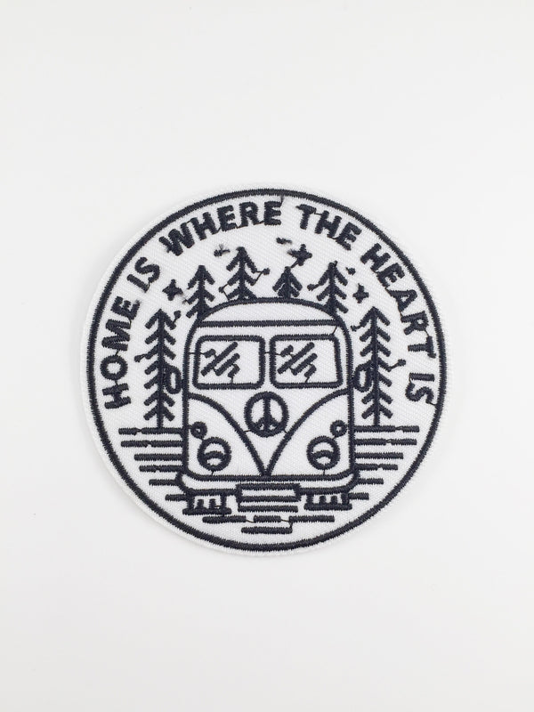 Home Is Where the Heart Is Iron-on Patch, Embroidered Landscape Badge