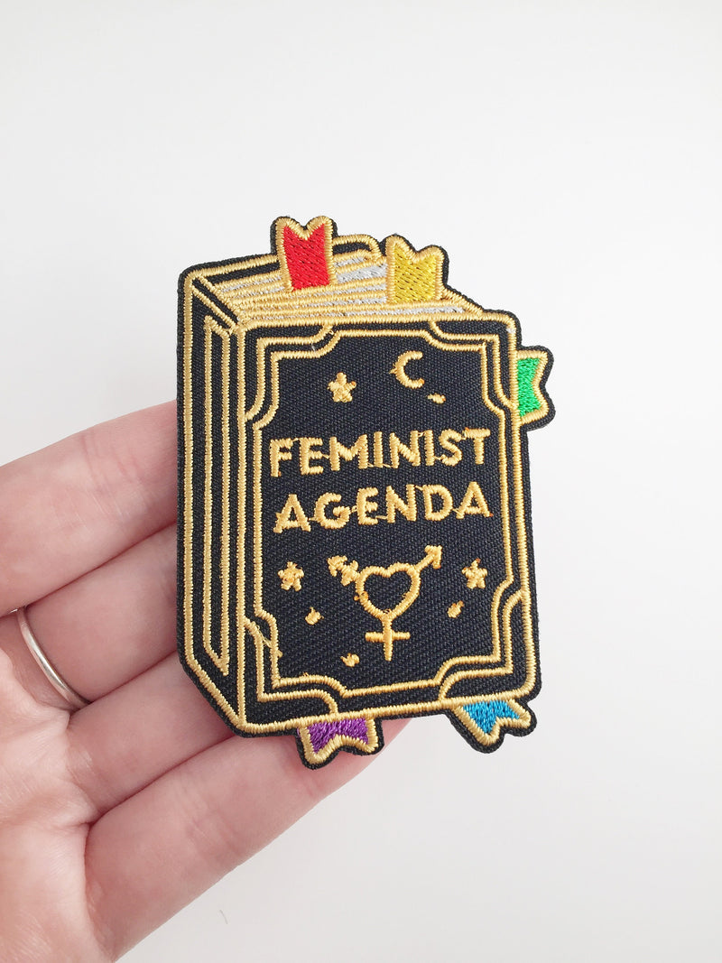 Feminist Agenda Iron-on Patch, Feminist Diary Badge