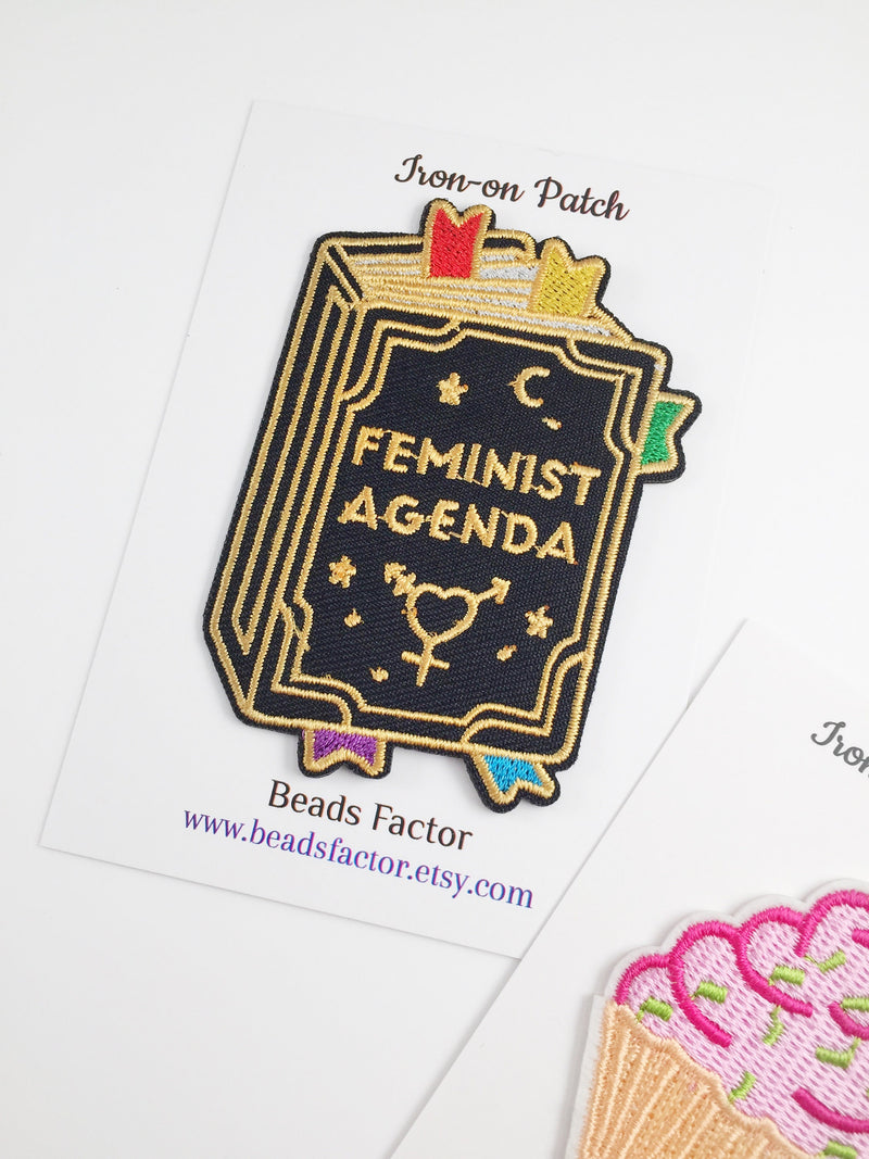 Feminist Agenda Iron-on Patch, Feminist Diary Badge