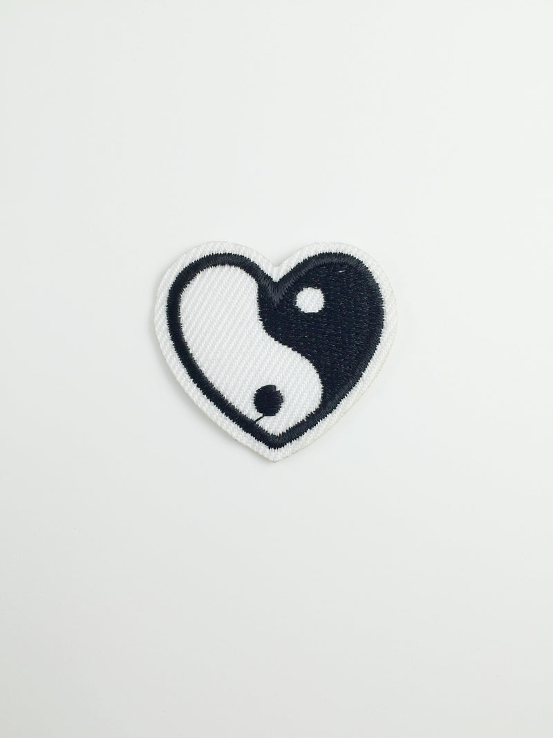 Yin and Yang Heart Iron-on Patch, Yinyang Yoga Motif