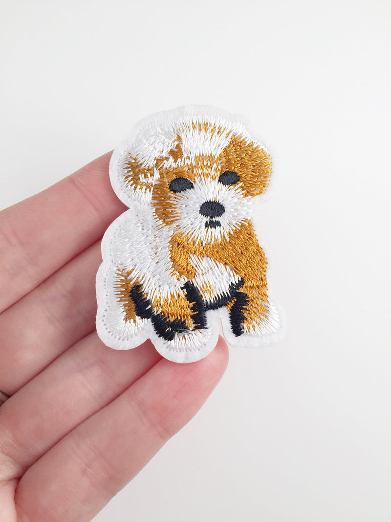 Puppy Iron-on Patch, Cute Dog Embroidered Badge