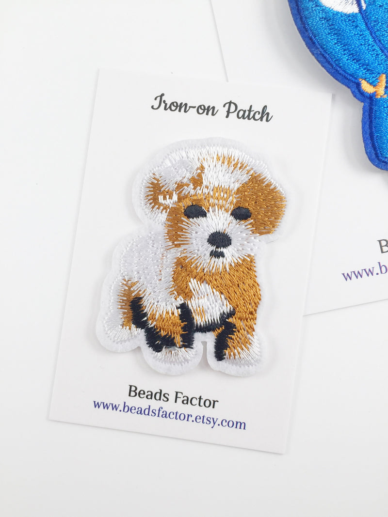 Puppy Iron-on Patch, Cute Dog Embroidered Badge