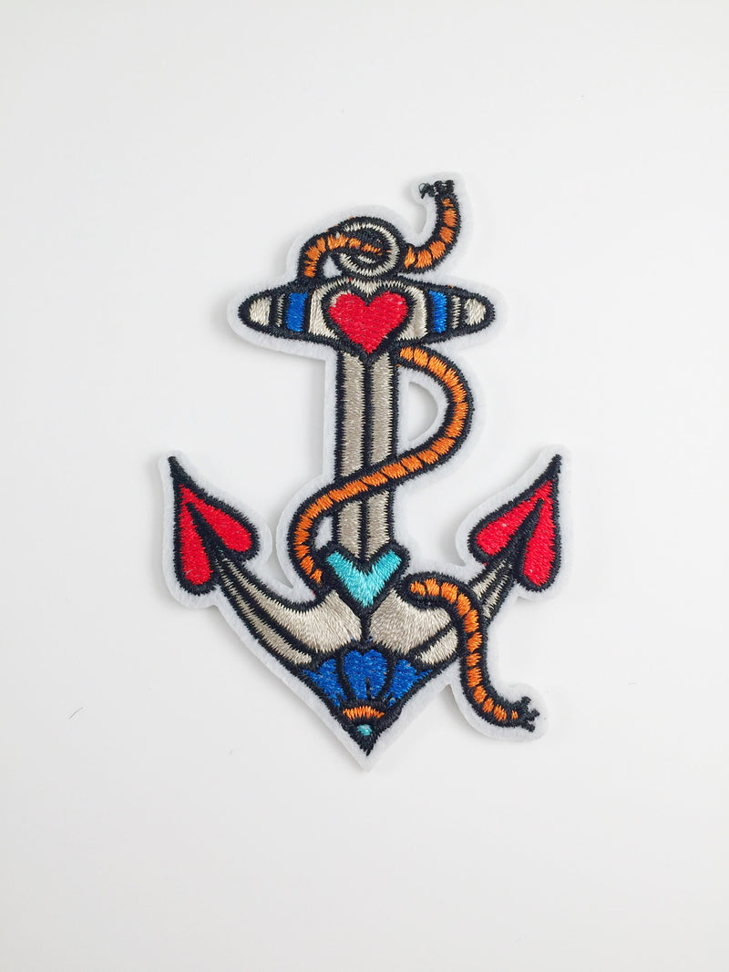 Anchor Iron-on Patch, Embroidered Sailor Badge (P089)