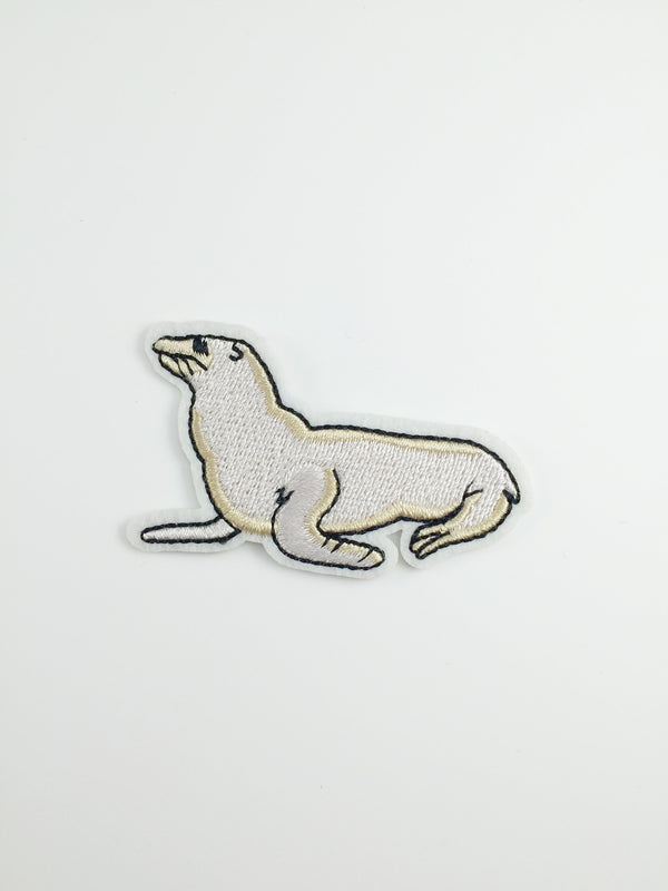 Seal Iron-on Patch, Embroidered Arctic Seal Applique (P090)