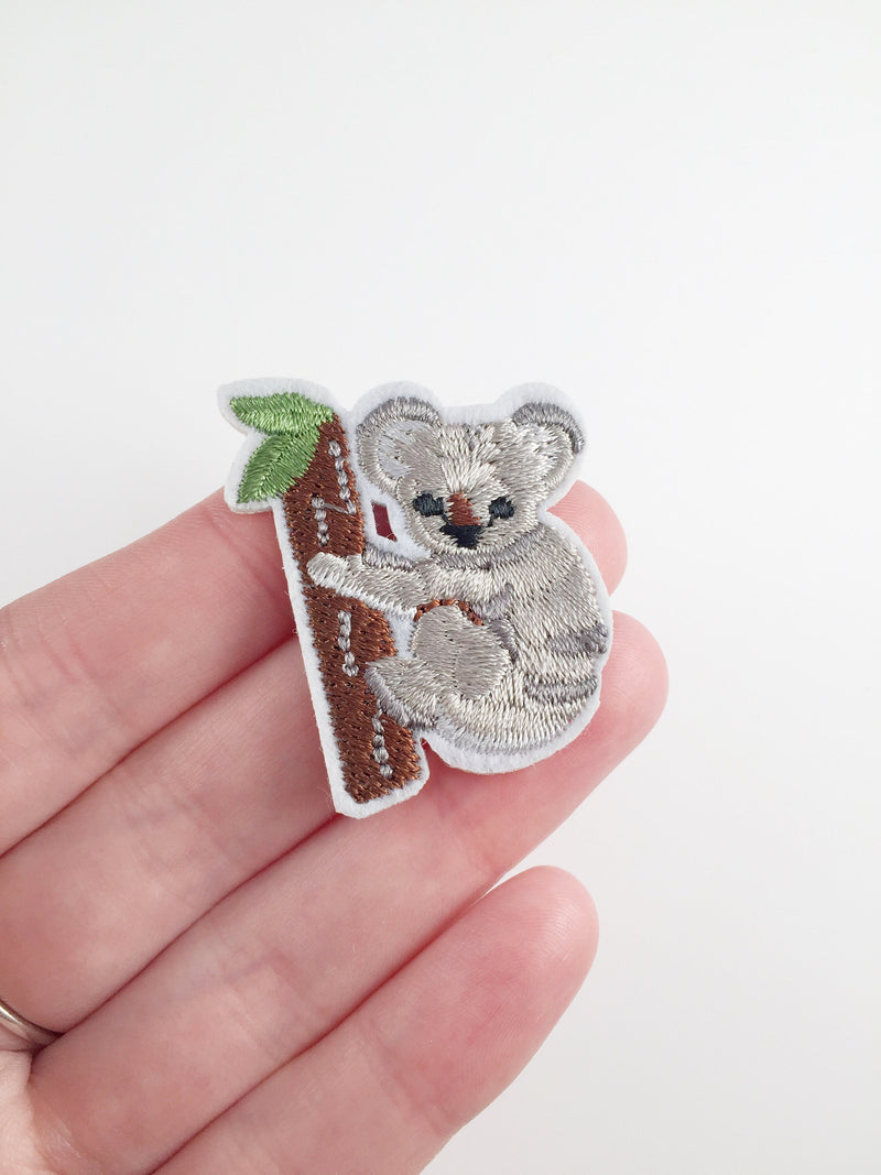 Koala Iron-on Patch, Embroidered Koala Motif