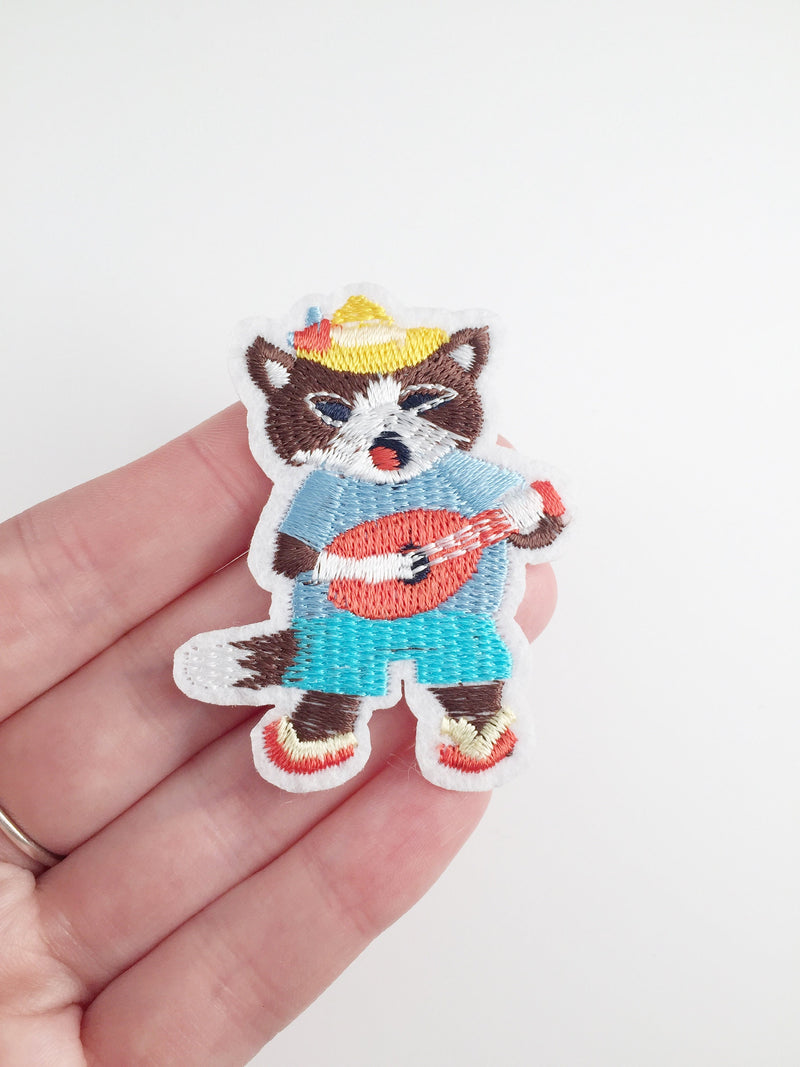 Racoon Iron-on Patch, Embroidered Animal Applique