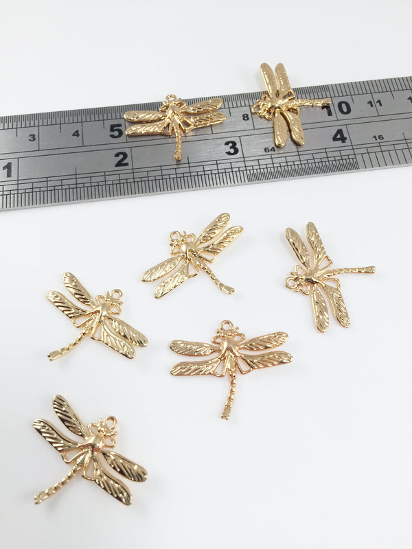 1 x 18K Gold Plated Dragonfly Pendant, 24x19mm (0226)