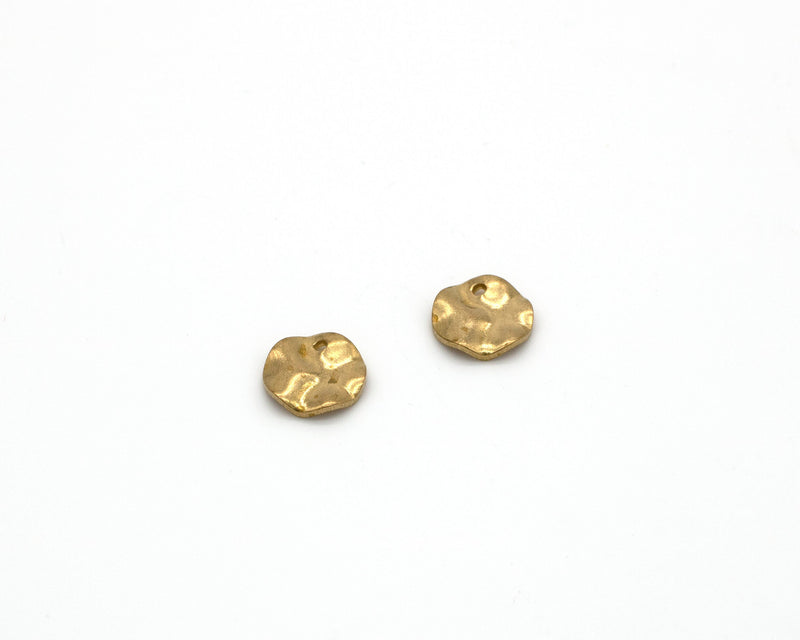 20 x Raw Brass Wavy Coin Charms, 8mm (C0257)