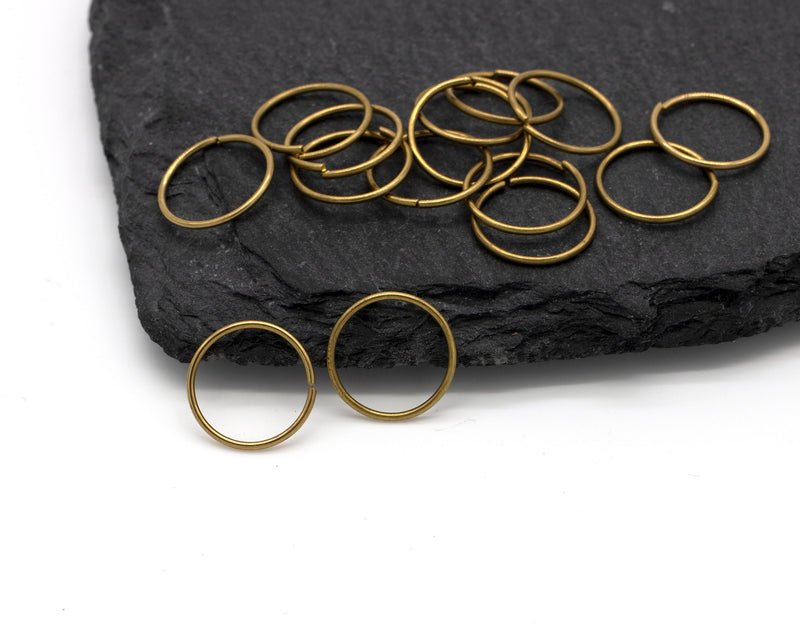 30 x 12mm Raw Brass Jump Rings, 12x0.8mm (C0084)