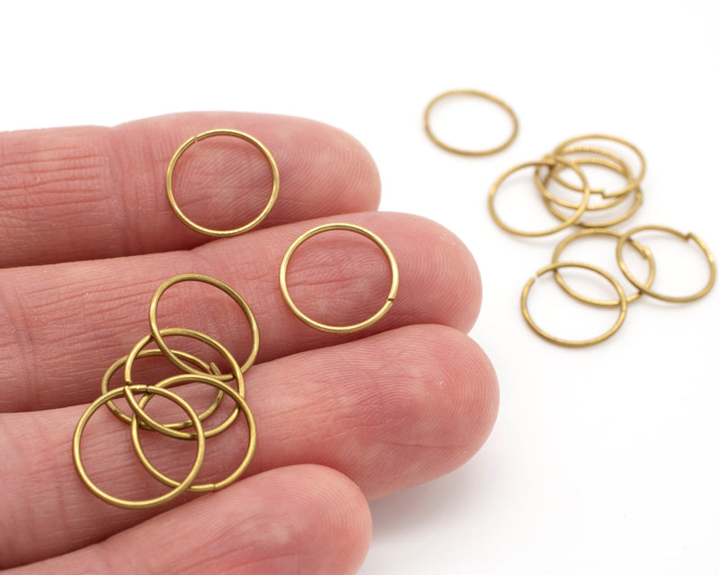 30 x 12mm Raw Brass Jump Rings, 12x0.8mm (C0084)