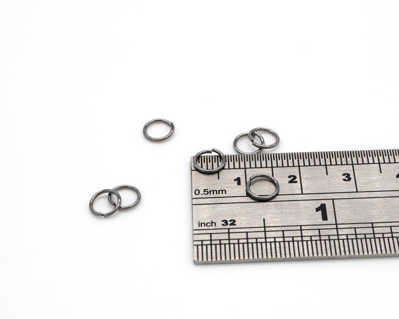 100 x 6mm Gunmetal Jump Rings (C0621)