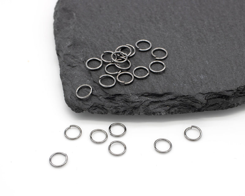 100 x 6mm Gunmetal Jump Rings (C0621)