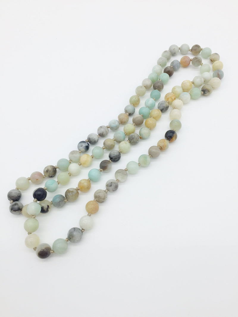 8mm Polished Amazonite Necklace Blank, 85cm