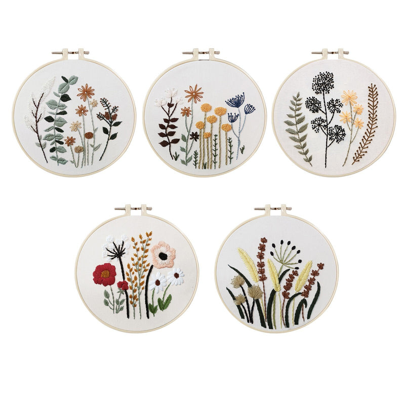 Full Embroidery Kit for Beginners, Wild Flowers Pattern