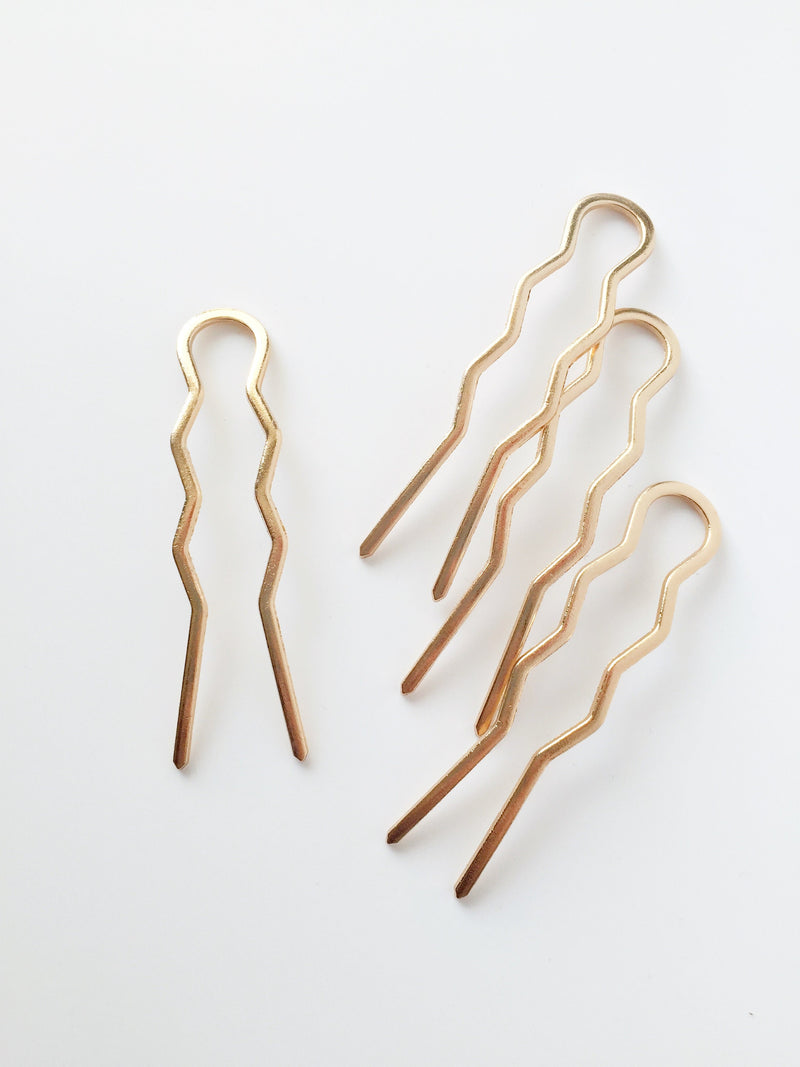 4 x Large Champagne Gold Hair Pins, 70mm (3041)