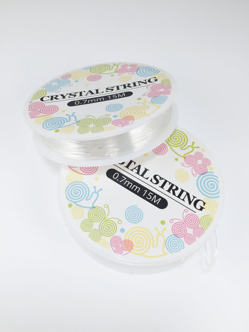 1 spool x 0.7mm Clear Elastic Thread, Stretchy Silicone Thread for Beading (3152)