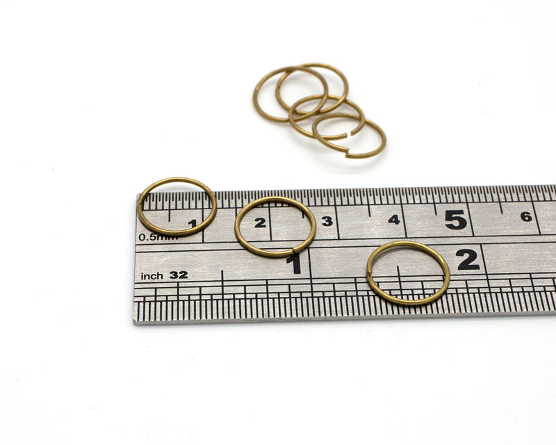 30 x 12mm Raw Brass Jump Rings, 12x0.8mm (C0084)