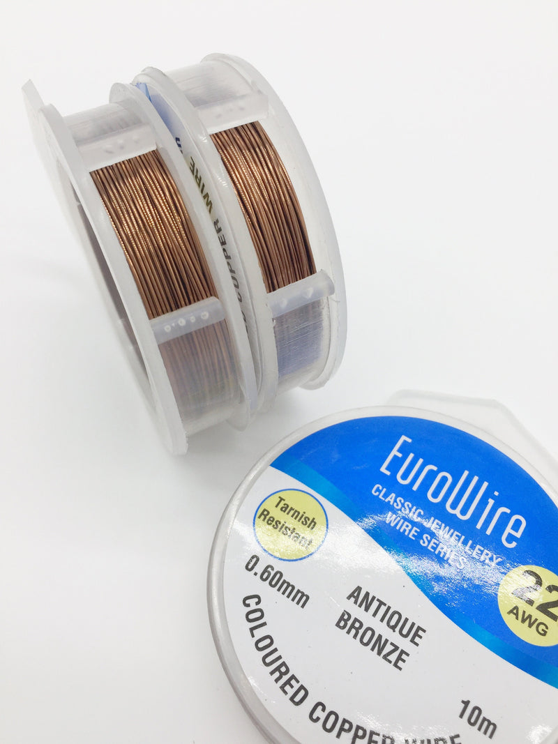 1 spool x 0.6mm Antique Bronze Copper Wire, Soft 22 Gauge Wire (3020)