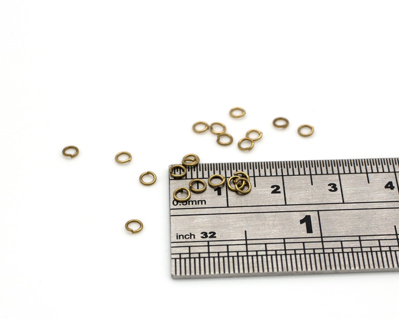 200 x Raw Brass Jump Rings, 3x0.5mm (C0623)