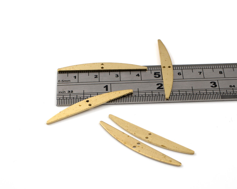 4 x Raw Brass Elongated Bridge Connectors, 43x6mm (C0020)