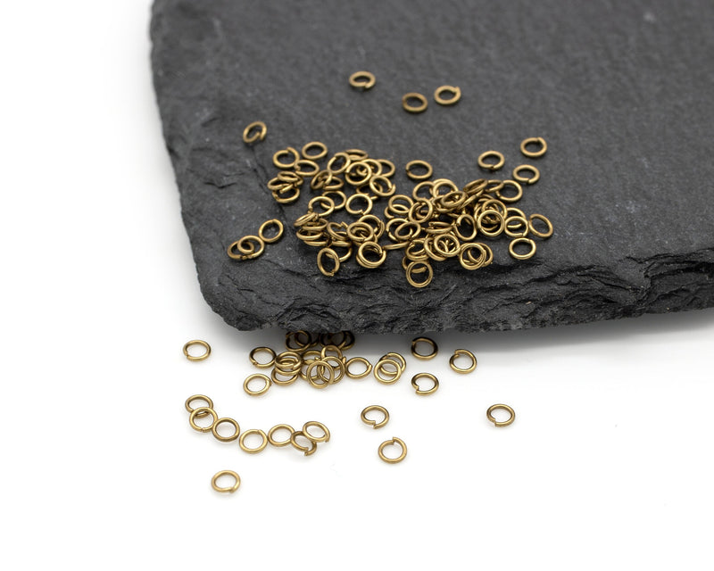 200 x Raw Brass Jump Rings, 3x0.5mm (C0623)