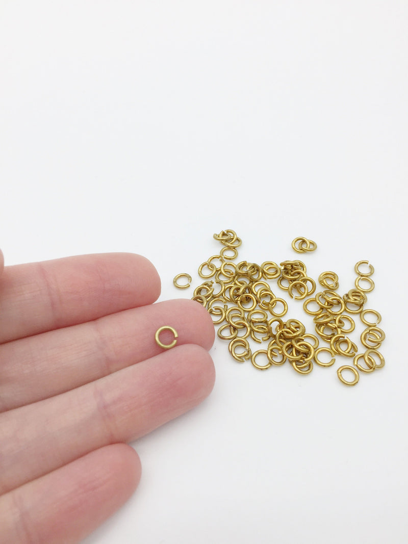 150 pcs x 5x1mm Brass Jump Rings, Open Round Jump Rings (2822)