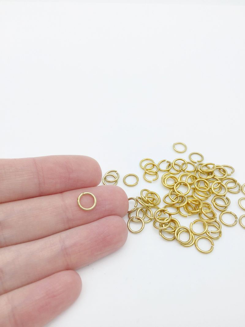 100 x Raw Brass Jump Rings, 7x1mm (C0714)