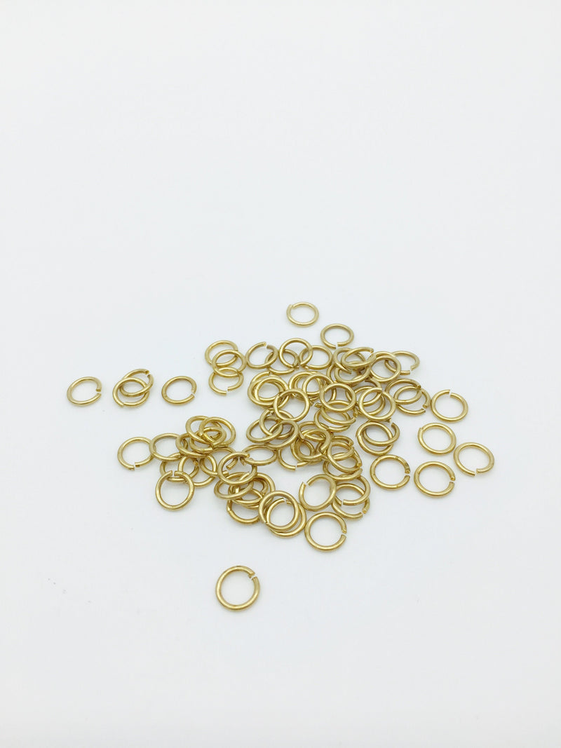 100 x Raw Brass Jump Rings, 7x1mm (C0714)