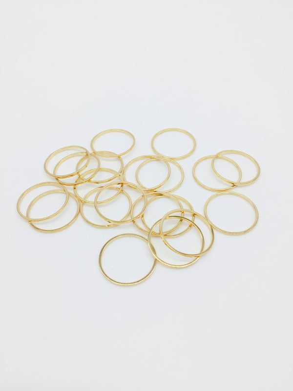 10 x Gold Plated Round Linking Rings, 20mm (1759)