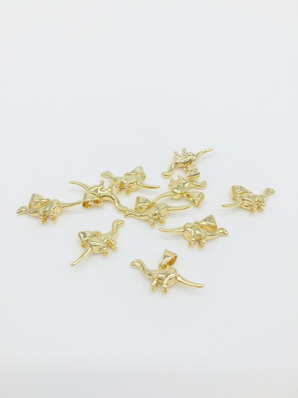 1 x 18K Gold Plated 3D Dinosaur Charm, 22x9.5mm (0343)