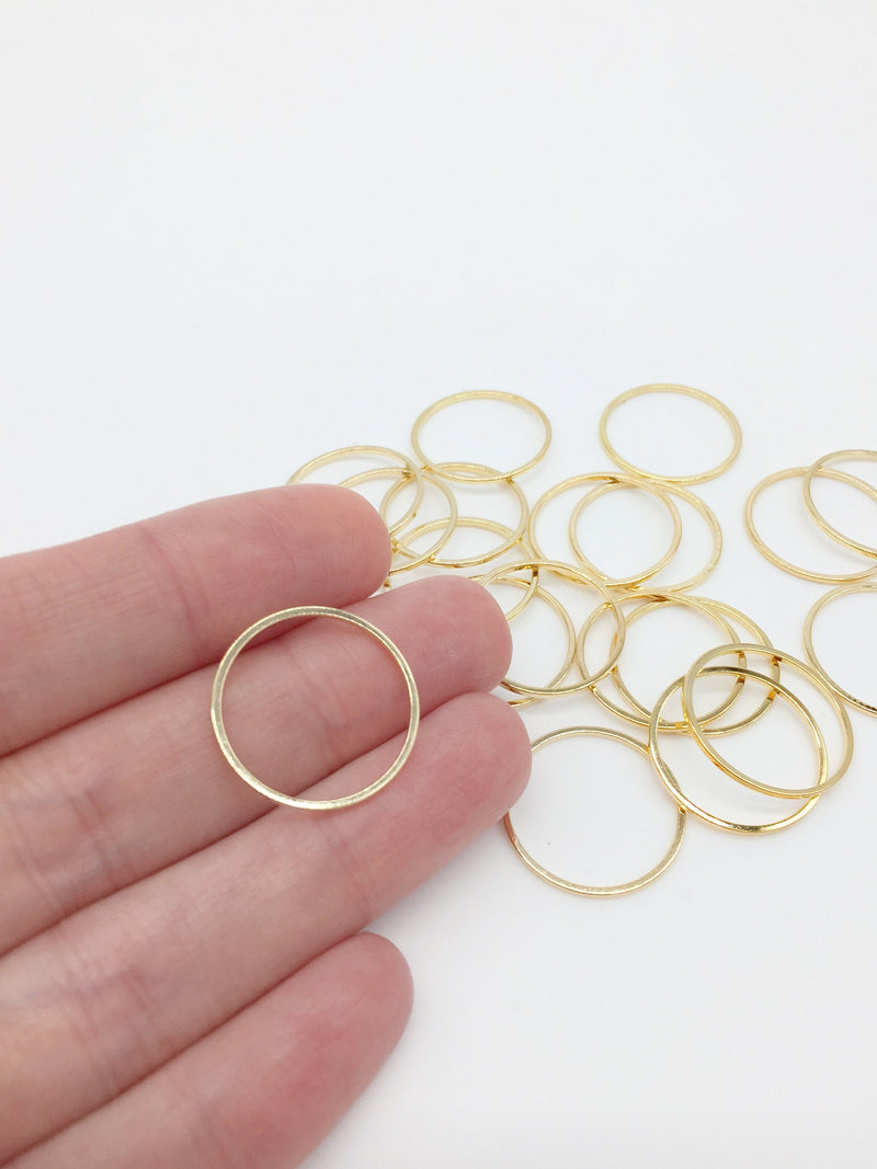 10 x Gold Plated Round Linking Rings, 20mm (1759)