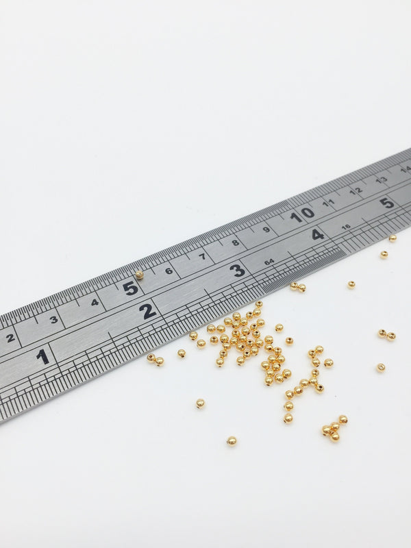 100 x 18K Gold Plated Spacer Beads, 2mm (0400)