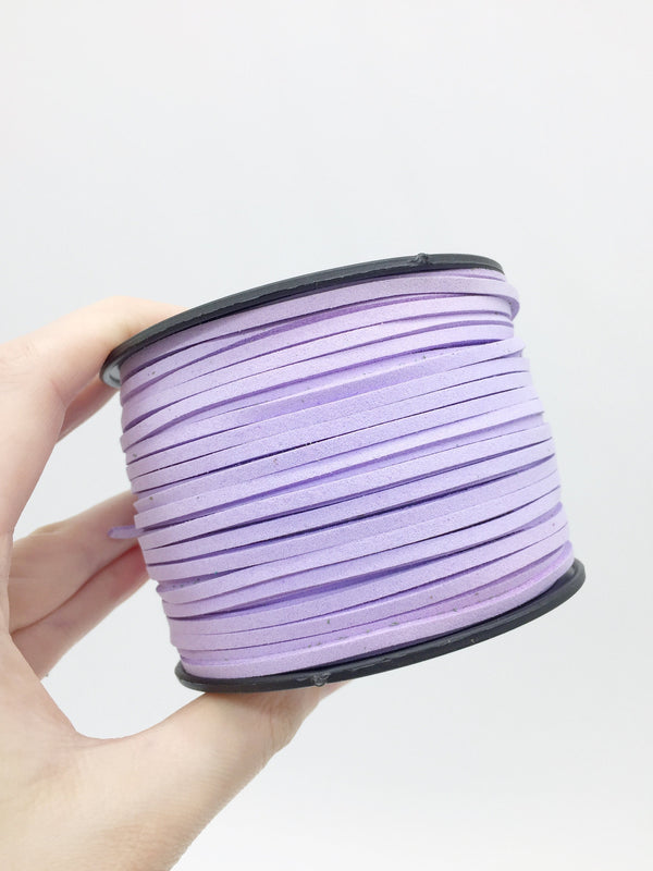 Lilac Faux Suede Cord, Soft Flat Cord 3mm (R3)