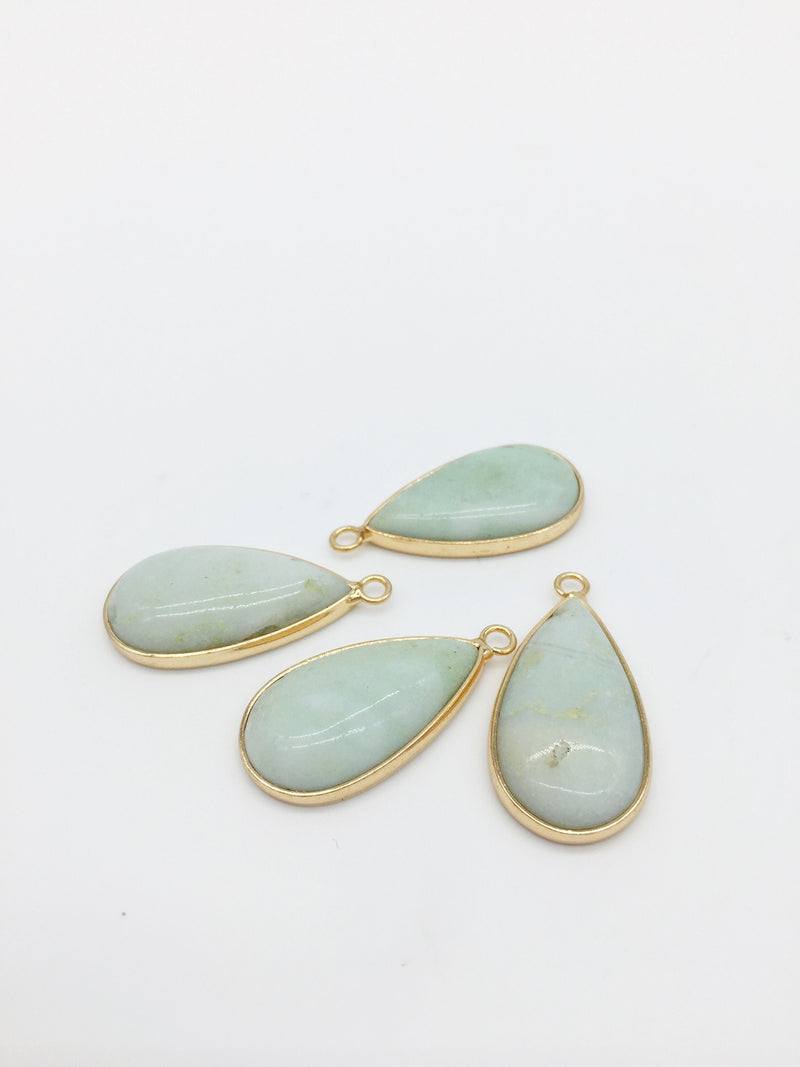 1 x Domed Teardrop Amazonite Pendant,  32x16mm Healing Pendant (0545)