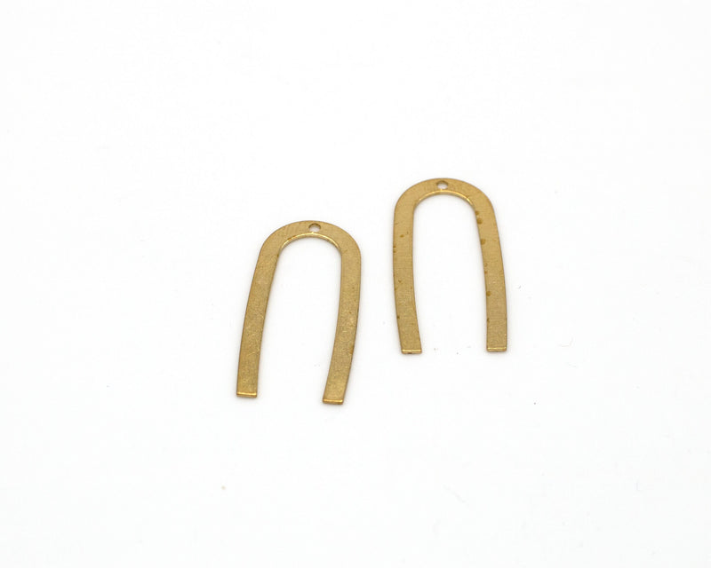 6 x Raw Brass Slim Arch Charms, 27x13mm (C0126)