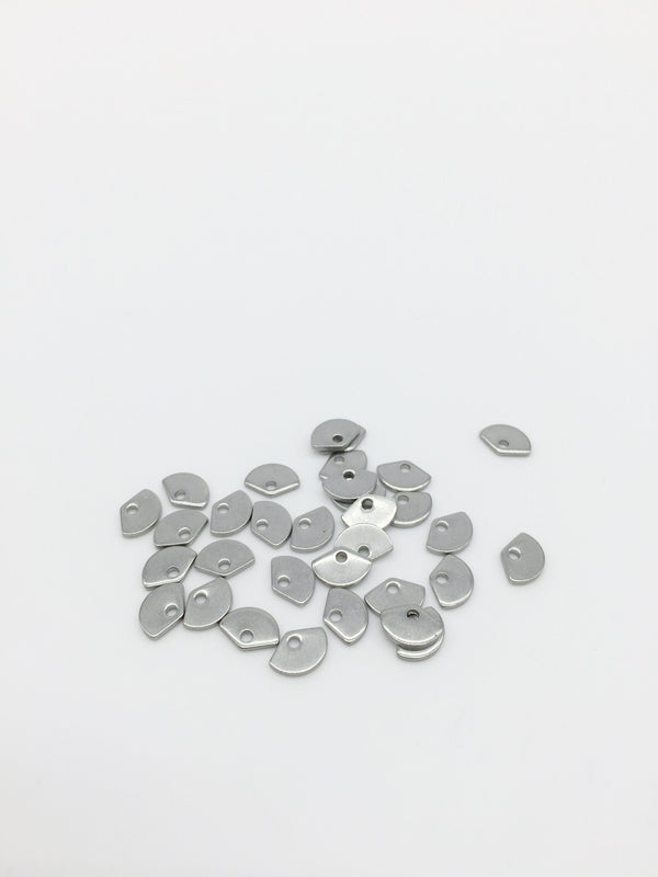 20 x Tiny Stainless Steel Fan Charms, 8x5mm (0438)