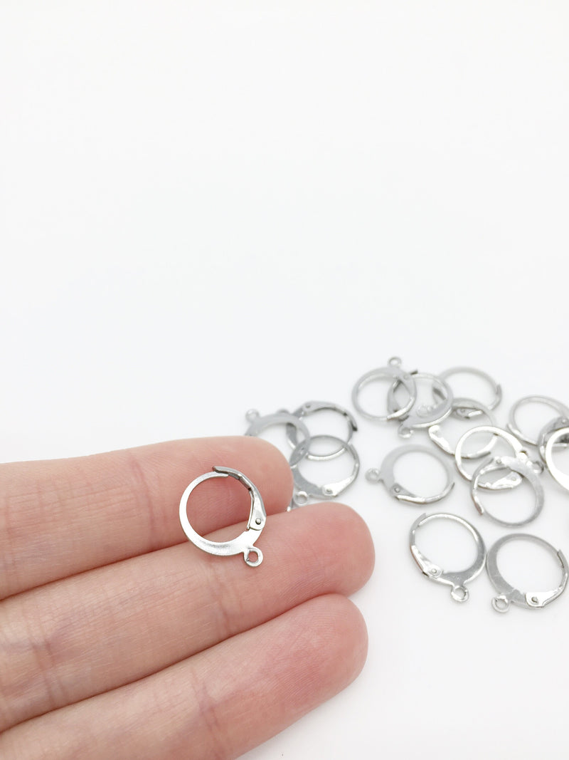 5 pairs x Stainless Steel Hoop Earrings, 12.5x15mm (1071)